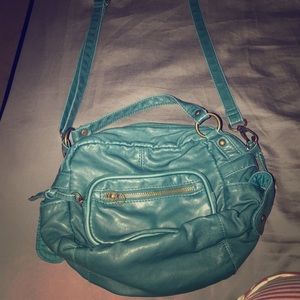 Blue pleather crossbody